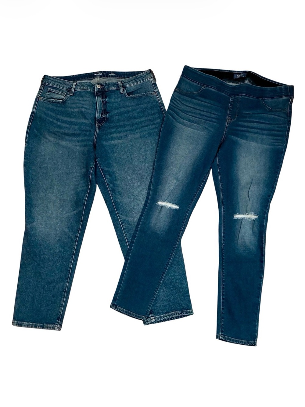 Old Navy Jeans Lot Size 18 Curvy O.G. Straight & Rockstar Mid-Rise Denim Bundle